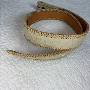 Ostrich Leather Braided Edge Belt | J.L. Barker The Diamondback | 38